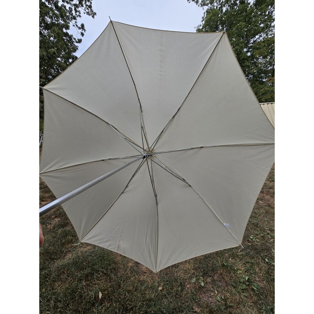 Vintage Shaw Full Size Rain / Sun Umbrella Cream Classic - Picture 4 of 14